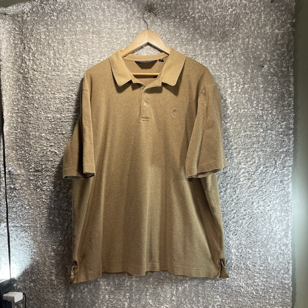 Polo Ralph Lauren Golf Shirt Brown Short Sleeve XL Pima Cotton Alpaca Waffle Kni